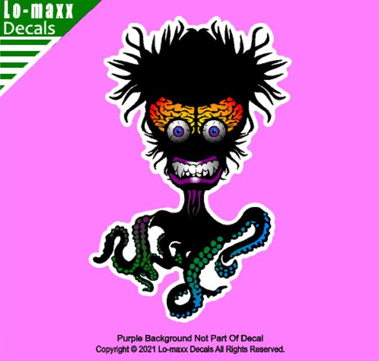 Octopus Brain Monster Superior Quality Cool Original Art Printed Vinyl Sticker
