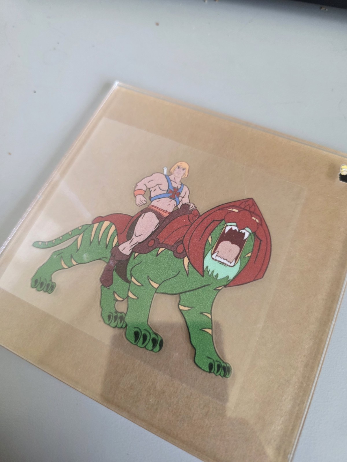 He Man Cringer Retro Cartoon Vintage UV DTF Raised Decal Sticker Waterproof 3in