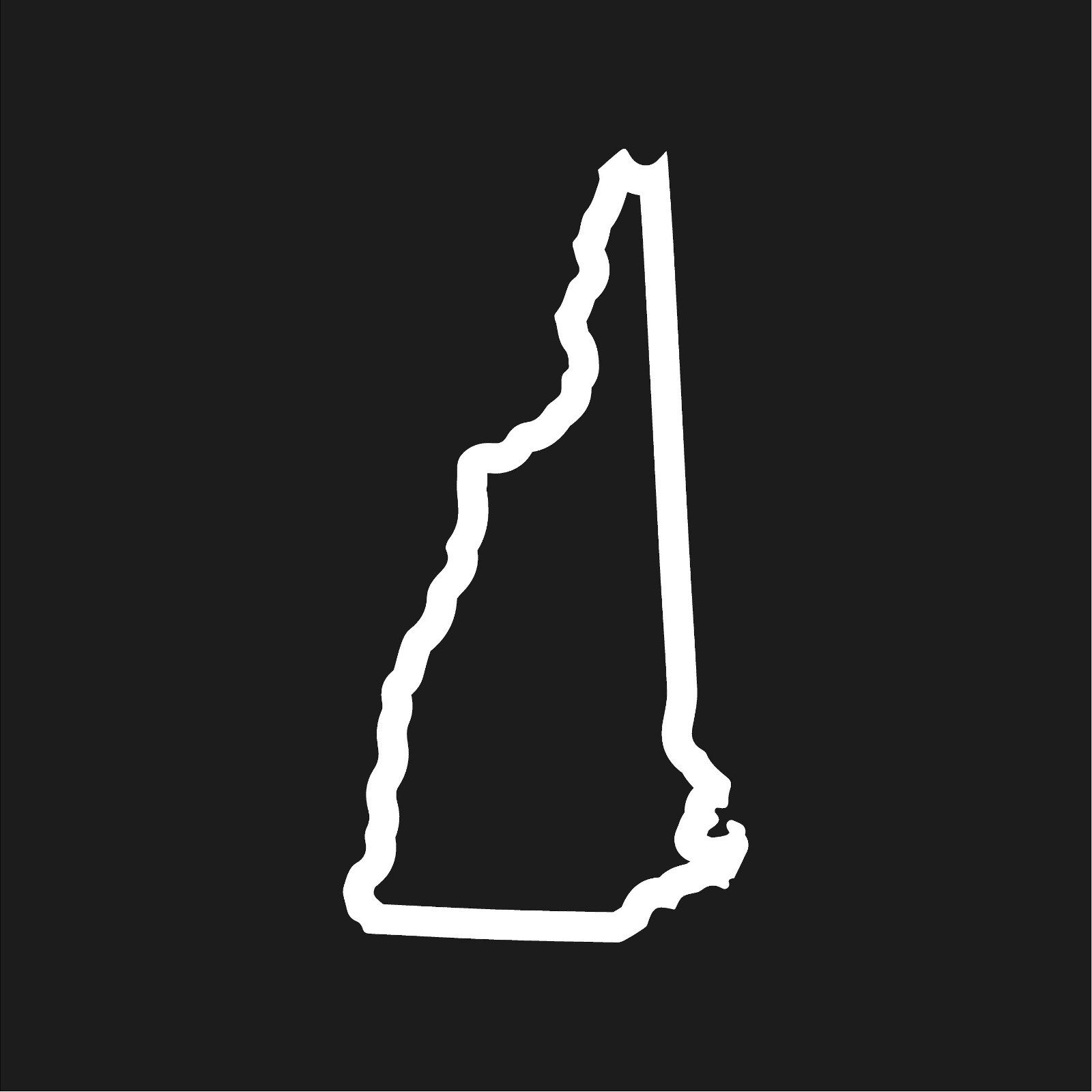 New Hampshire Outline Vinyl Decal Center Line shape sticker