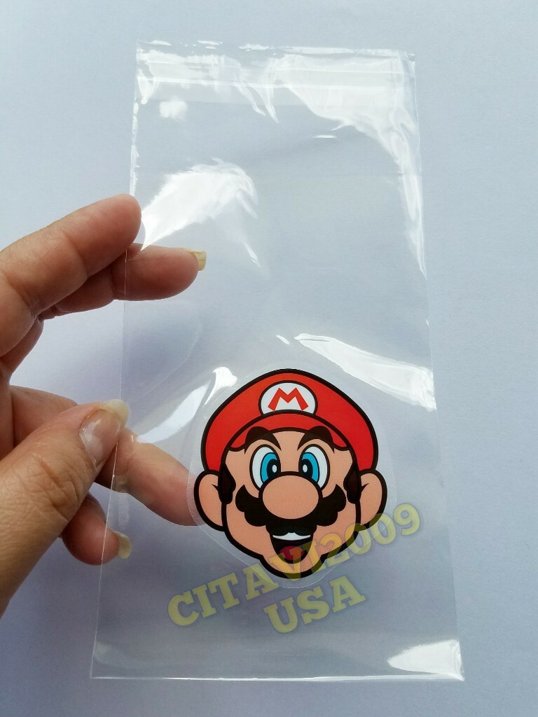 SUPER MARIO BROS TRANSLUCENT STICKERS SET OF 12 PARTY FAVOR DECAL DECORATION