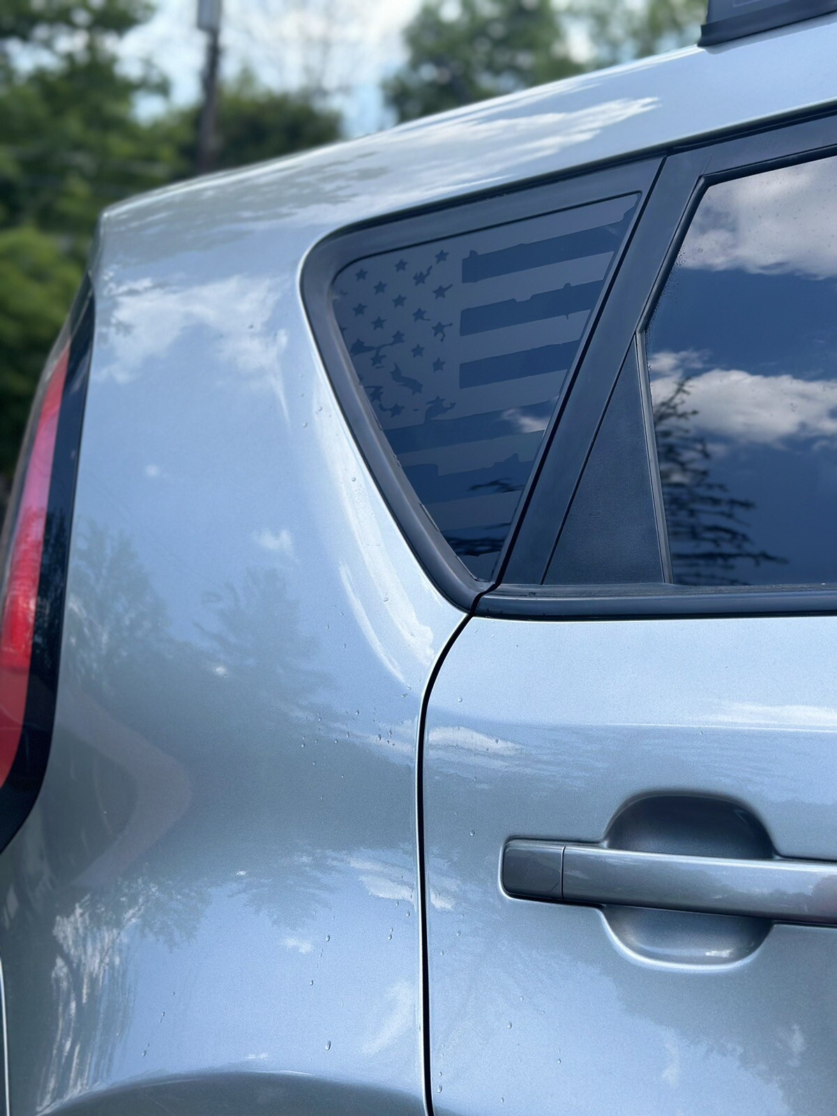 USA Distressed flag quarter panel window decals Fit any 2014-2019 Kia Soul