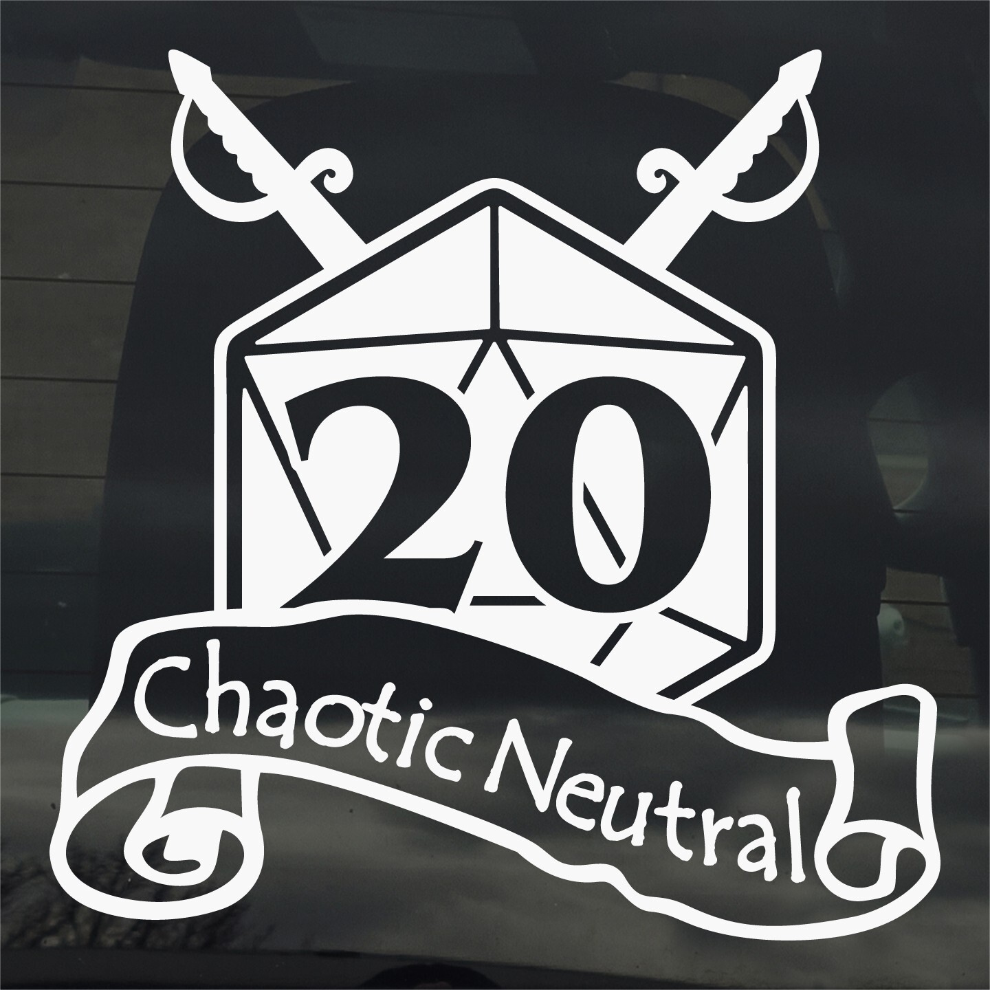 Chaotic Neutral D20 Vinyl Sticker Decal Gaming RPG TTRPG Role Play Car Laptop