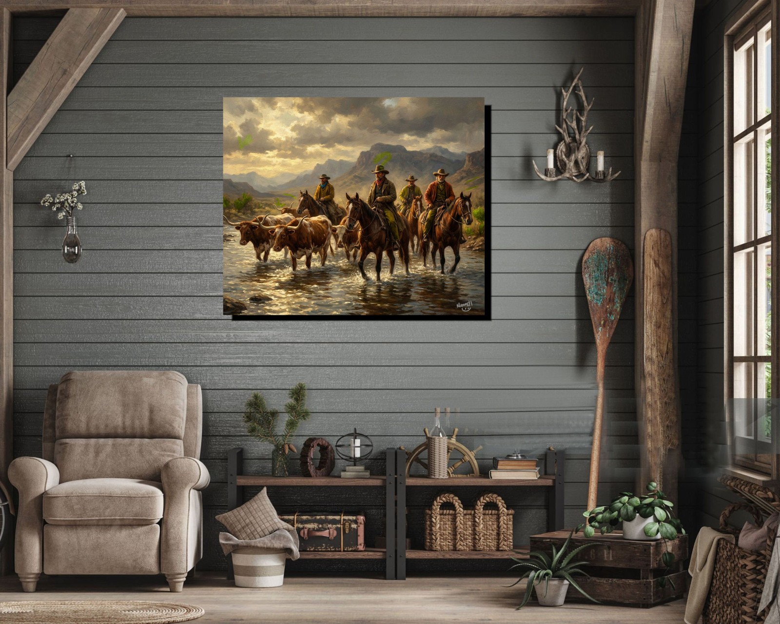 Lonesome Dove Cattle Drive Here They are Driving a Herd To Montana Canvas Wrap