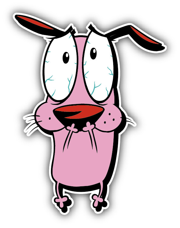 Courage The Cowardly Dog Crazy Cartoon Car Bumper Sticker Decal 5"x 4"