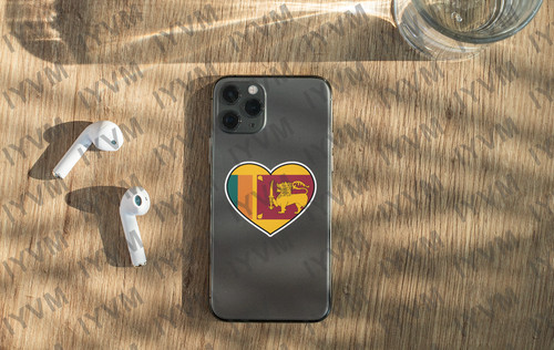 Sri Lanka Flag Heart Sticker Decal