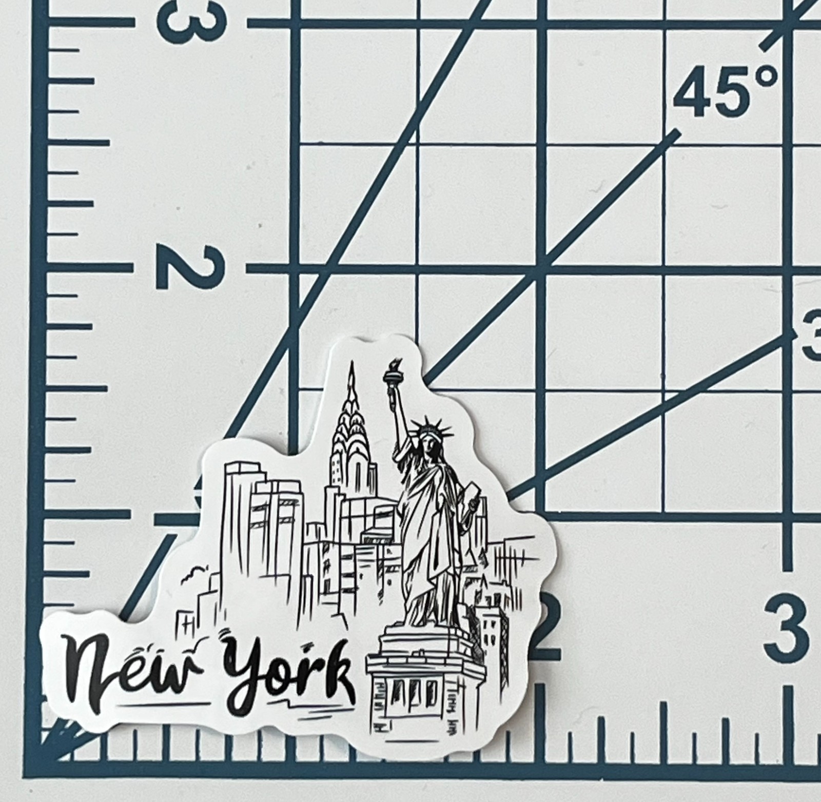 New York City Skyline Vinyl Sticker Statue of Liberty Decal NYC Souvenir Sketch