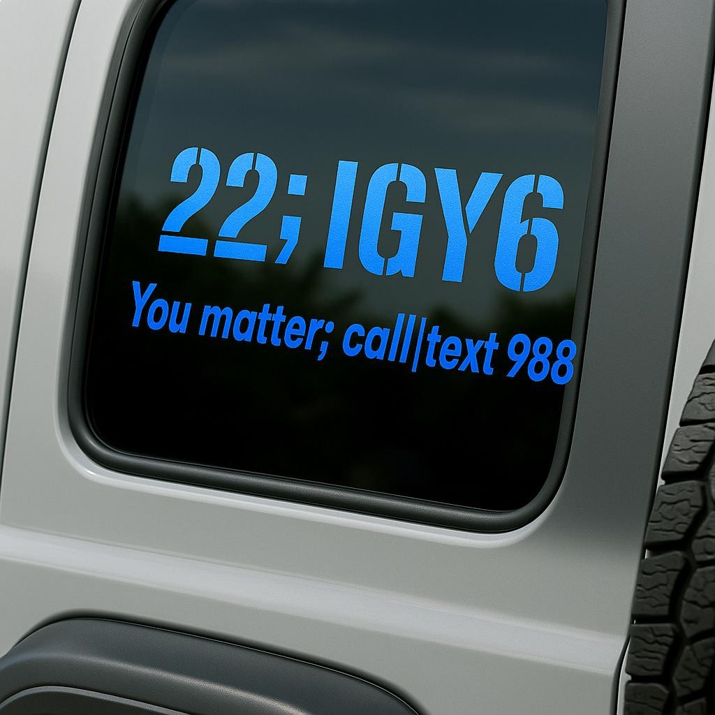 You Matter 988 Veteran Decal IGY6 Suicide Awareness Vinyl Sticker 55+
