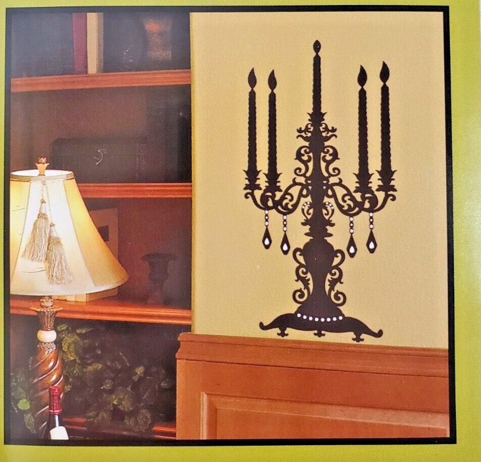 'Once Apon A Candelabra' Wall Peel & Stick 23.62" X 12.6"Decorative Rhinestones