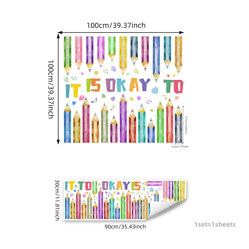 Colorful Crayon Window Clings Double Sided for Office and Classroom Use