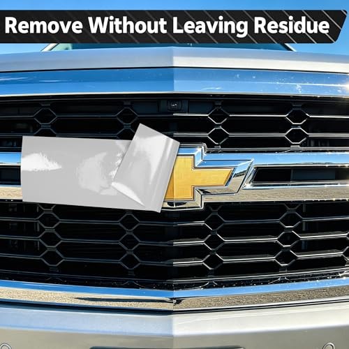 Compatible with Chevy Bowtie Emblem Vinyl Wrap Kit Logo 4PCS Gloss White