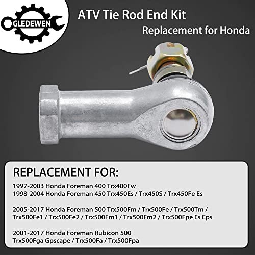 Tie Rod End Kit, Compatible with 400/450 / 500, 2001 1997-2017 Honda Foreman