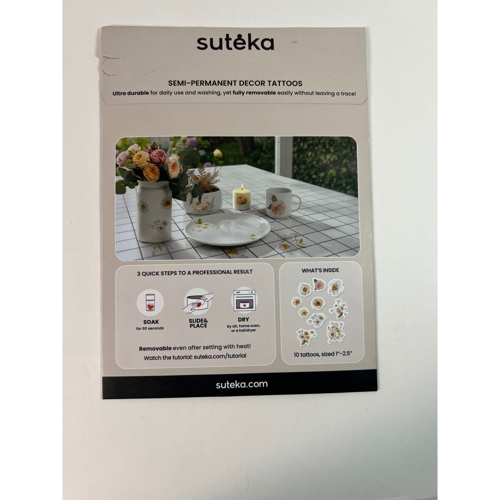 Suteka Home Decor Tattoos Wildflowers Flowers 10 Tattoos Food Safe Easy DIY NIP