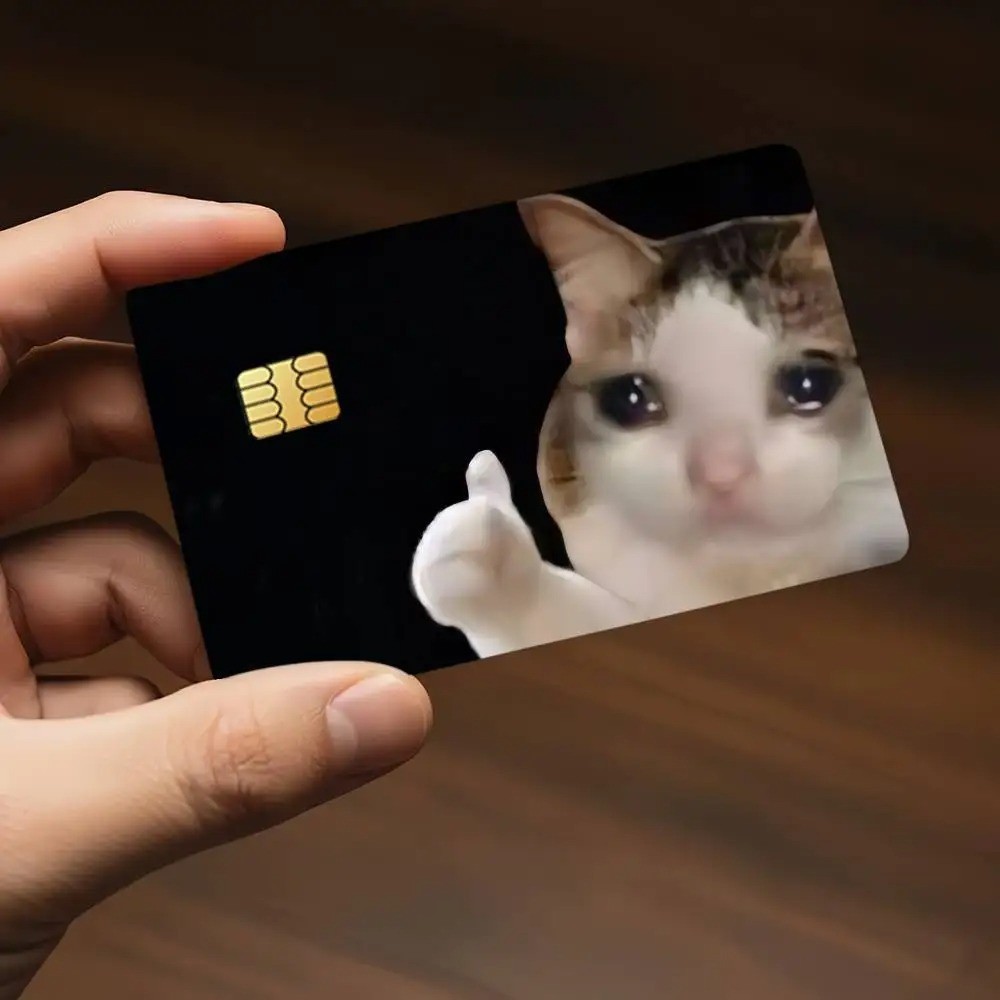 Credit card Skin Crying cat funny | meme Debit card skins | Custom Card Sticker