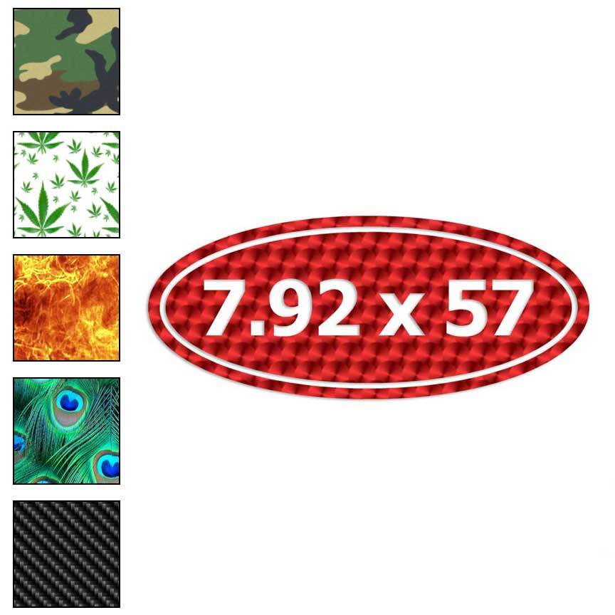 Ammo 7.92 x 57, Vinyl Decal Sticker, 40 Patterns & 3 Sizes, #1289
