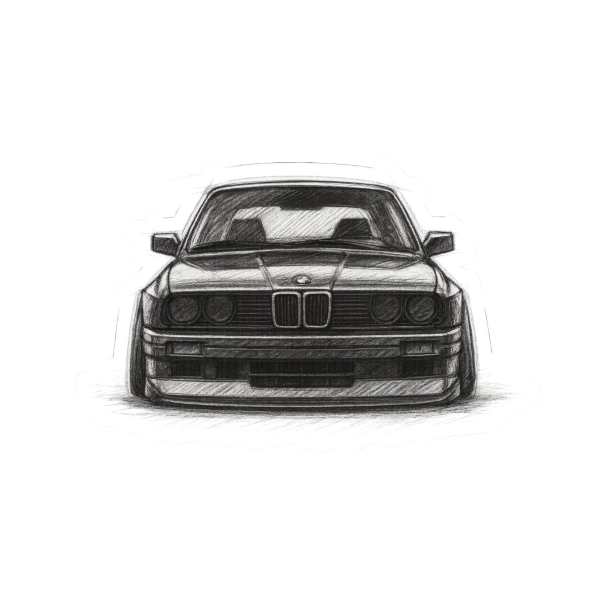 BMW E30 M3 Sticker — Pencil Sketch Car Enthusiast Gift JDM Decal Laptop