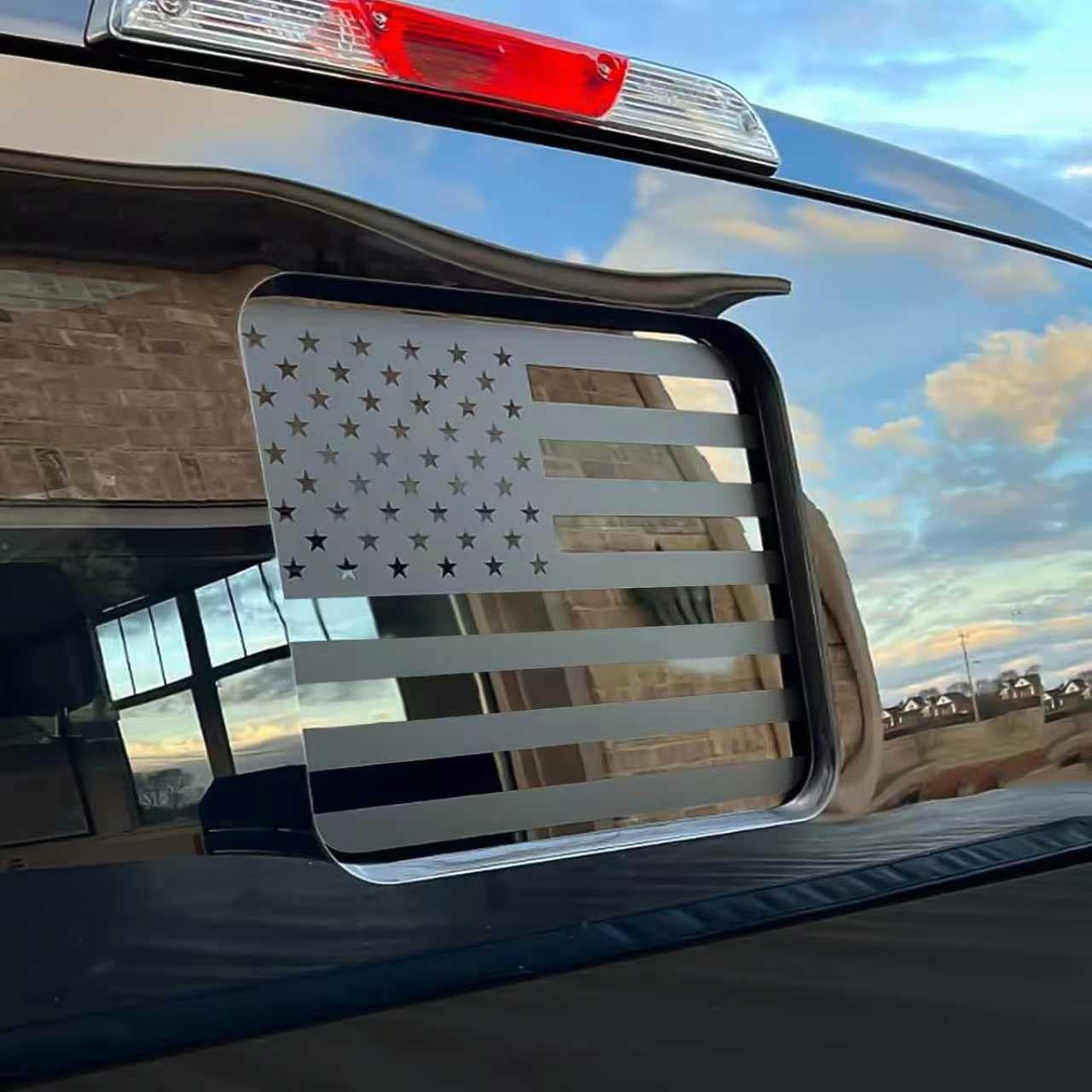 Rear Middle Window Decals Compatible with Chevy Silverado/GMC Matte Black
