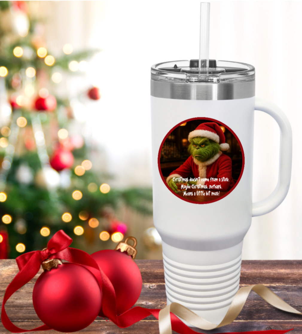 Christmas – Grinch "Little Bit More" – 4" Vinyl Decal Sticker Gift Decor Jar Car