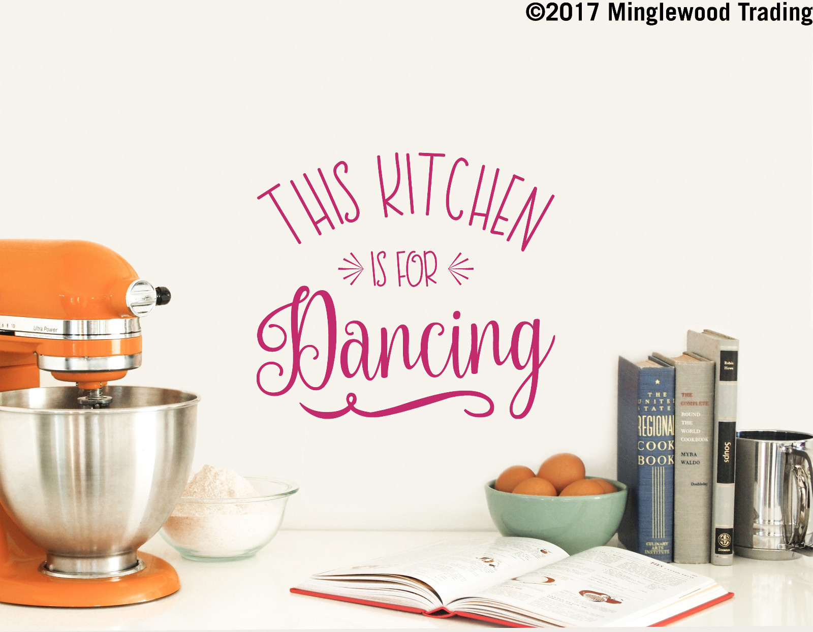 THIS KITCHEN IS FOR DANCING Vinyl Decal Sticker 11" x 10" Wall Decal