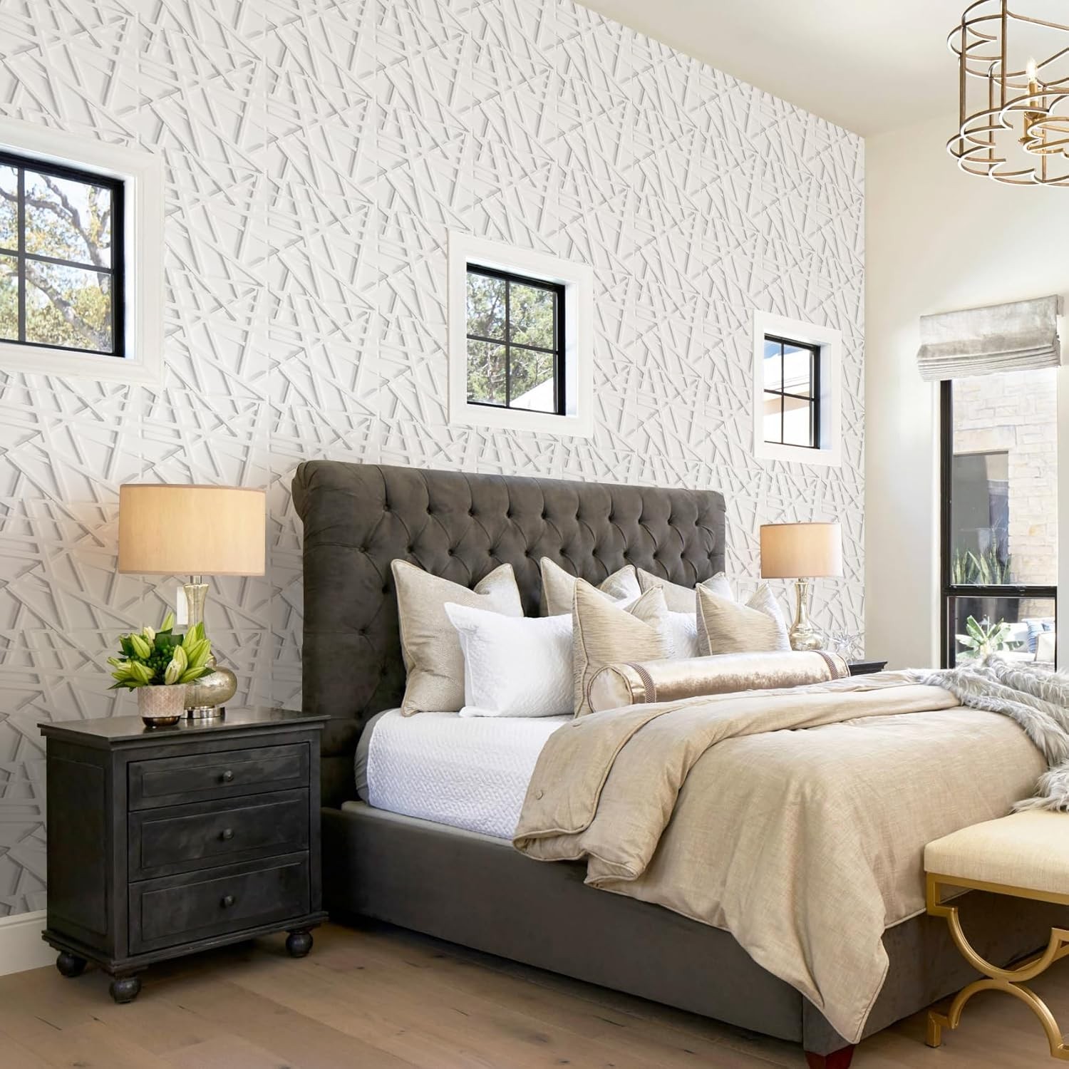 33 Pack 3D Wall Panels Interior Wall Decor 12"x12" White Accent Textured Wall