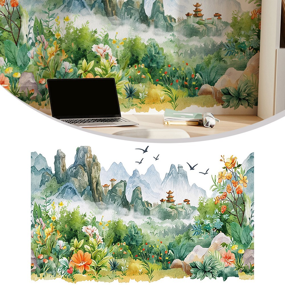 Flowers Stickers Supermarket Entrance PVC PVC Transparent Film Ful Sheets