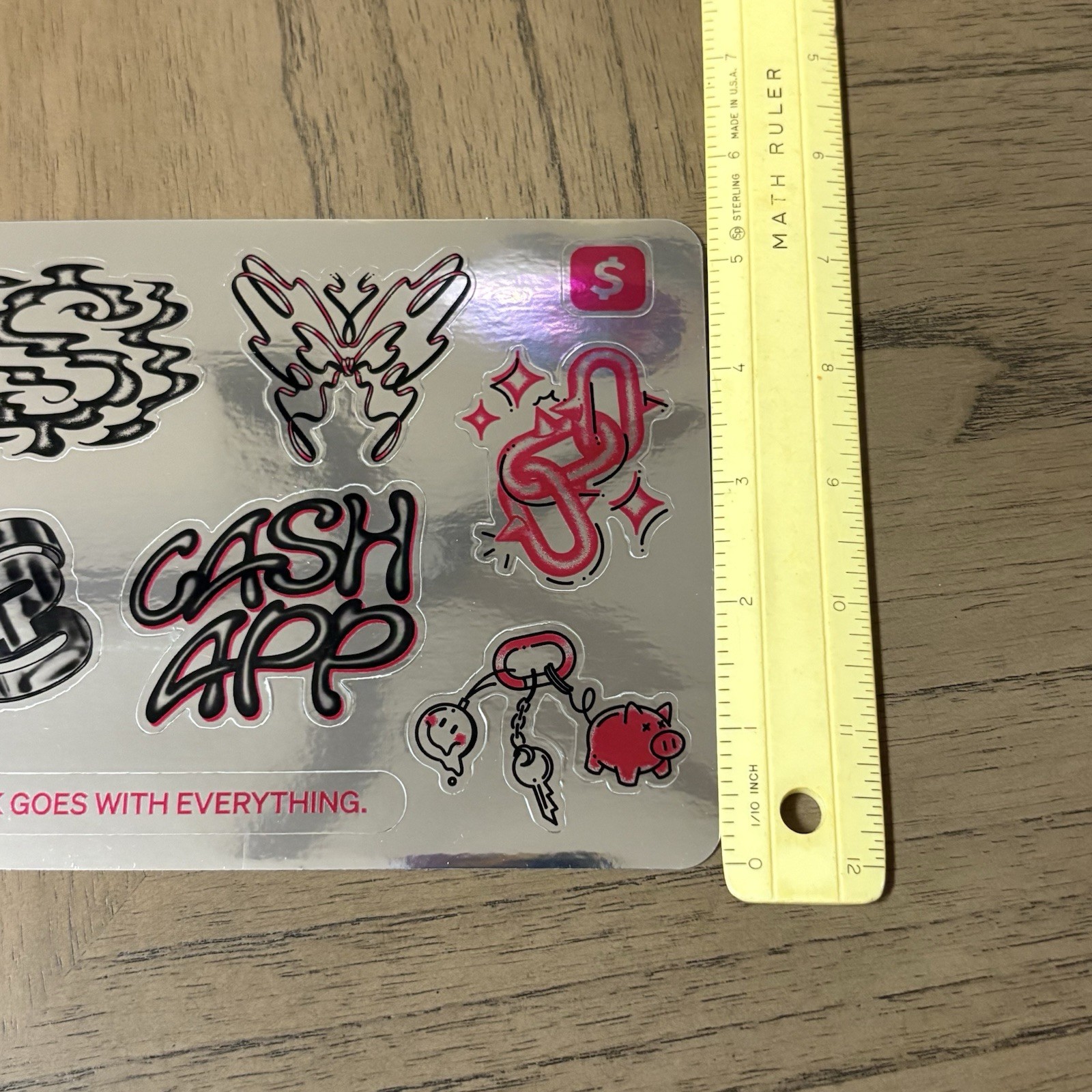 Cash App Debit Card Sticker Decals Sheet Pink Holographic Set 5.5” x 8.5”