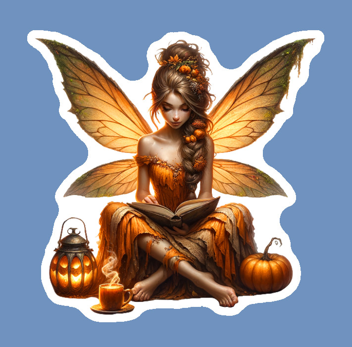 Handmade Fall Fairy Vinyl Decal UV Coated Weatherproof Outdoor Indoor Durable