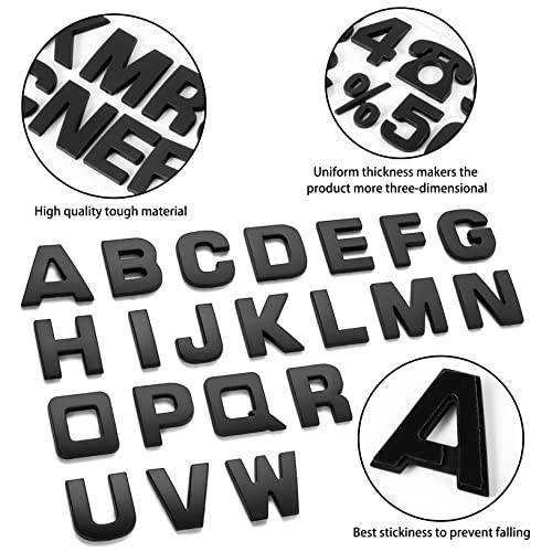 43Pcs Car Emblem Letters Sticker DIY 3D Small size (height 1.1 inches) B-Black