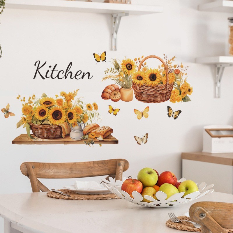 1 piece of PVC self-adhesive sunflower kitchen wall sticker