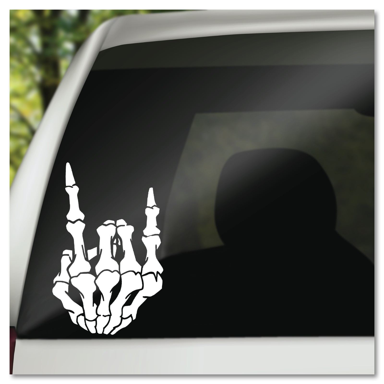 6" Skeleton Hand Heavy Metal Devil Horns Vinyl Decal Sticker