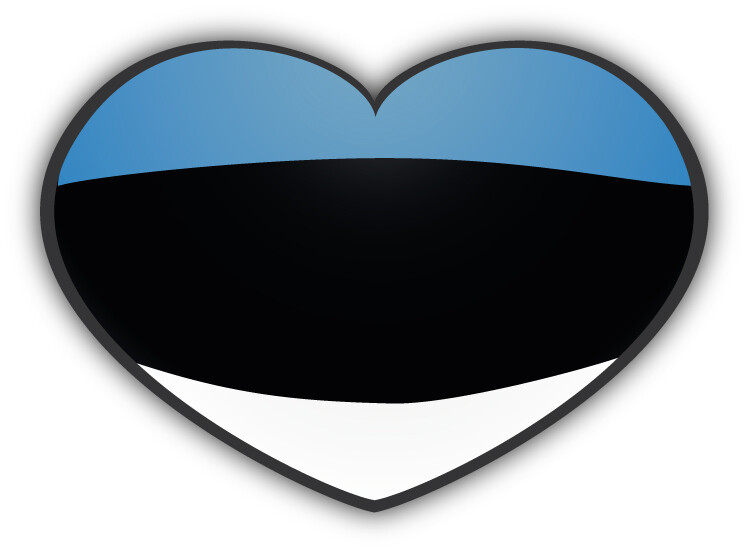 Estonia Glossy Heart Flag Car Bumper Sticker Decal