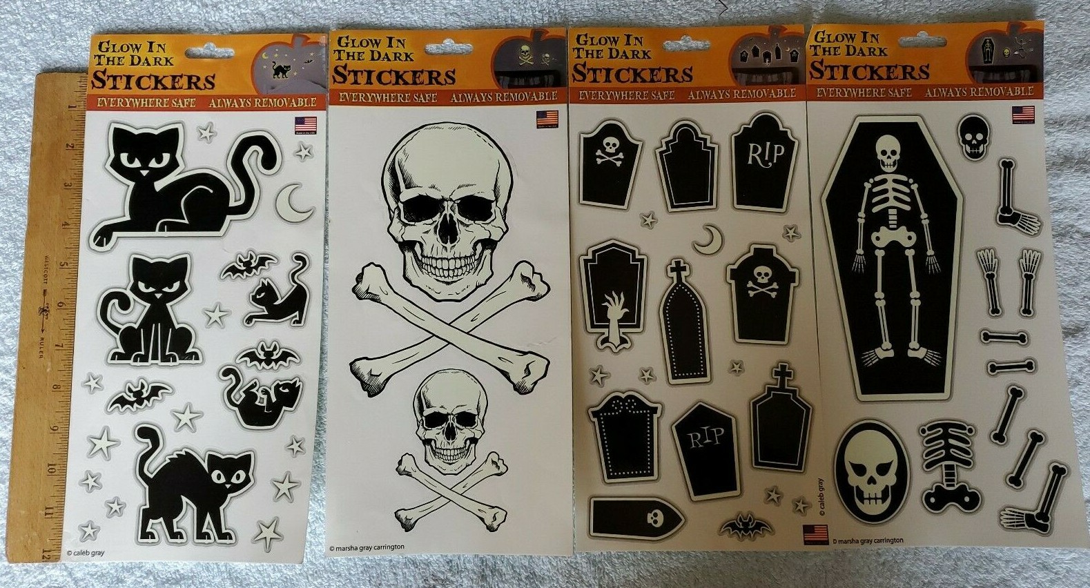The Peel People Glow in the Dark Removable Halloween Stickers 8 Sheets