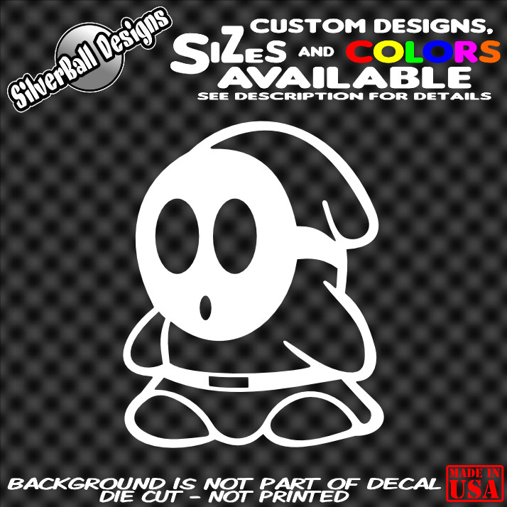 Shy Guy Custom Vinyl sticker Switch Nintendo NES SNES N64 Mario Kirby Toad