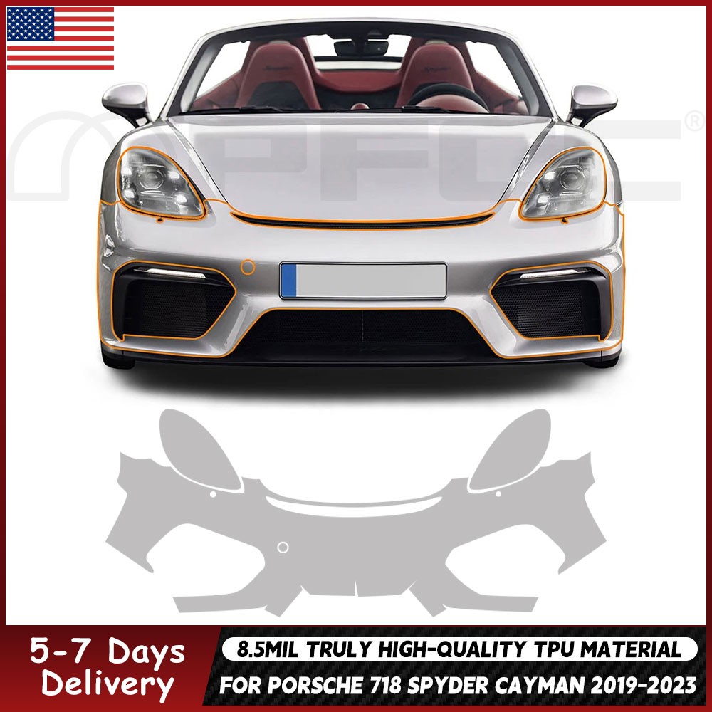 For Porsche 718 Spyder 2019-2023 Precut Kit Paint Protection Film Clear PPF TPU