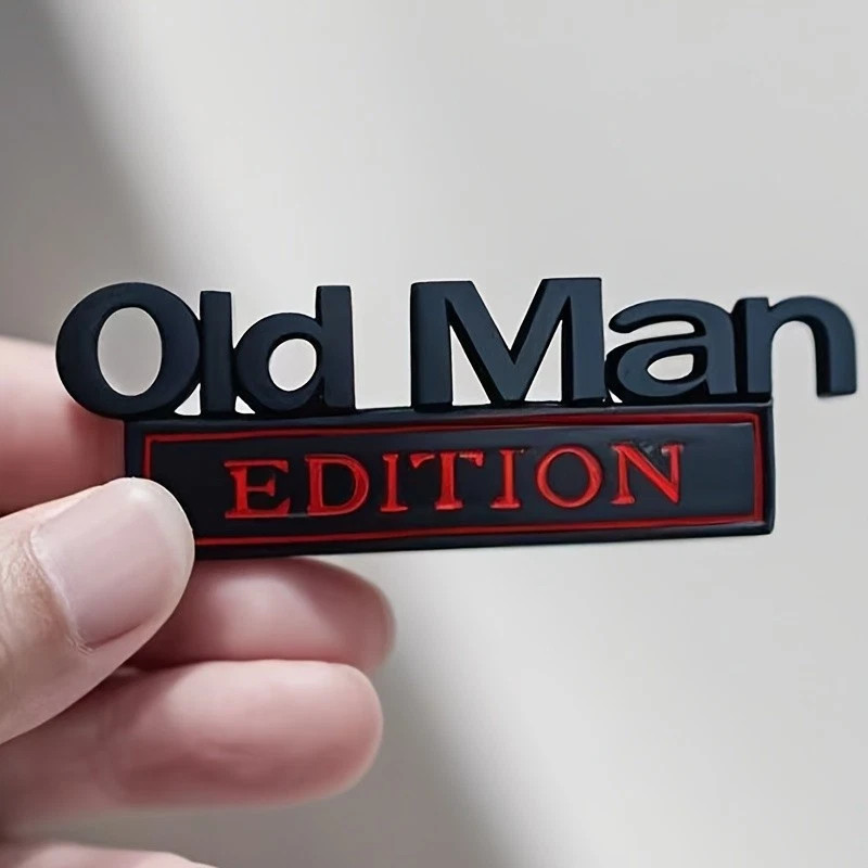 1/2PCS Metal Old Man Edition Emblem 3D Badge for Universal Car Truck ChroCW