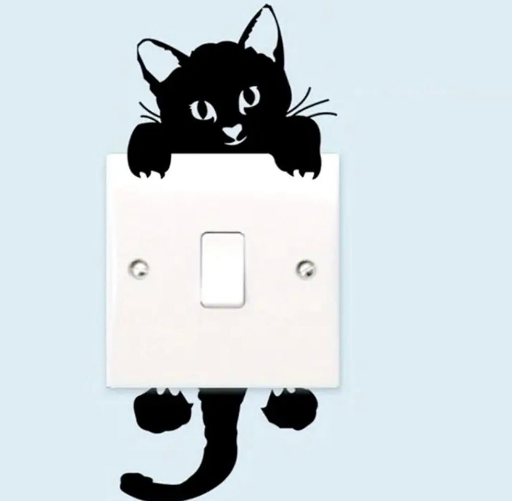 1 pc Cat Switch Stickers for Light Switches or Home Decor