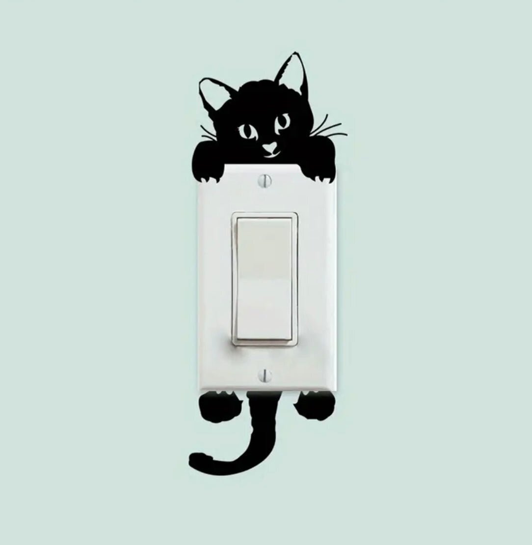 1 pc Cat Switch Stickers for Light Switches or Home Decor
