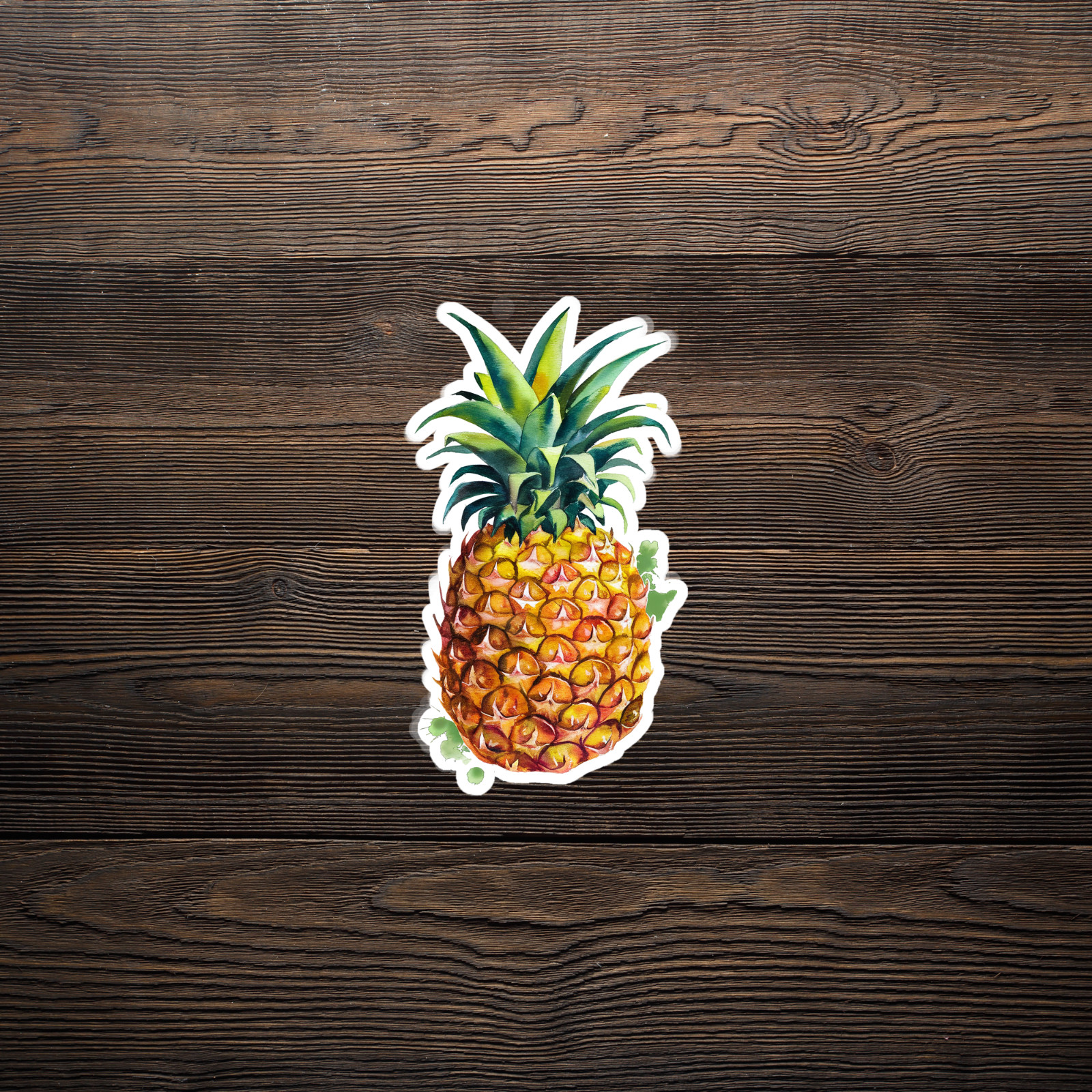 Watercolor Pineapple Sticker – Tropical Fruit Illustration Decal #708