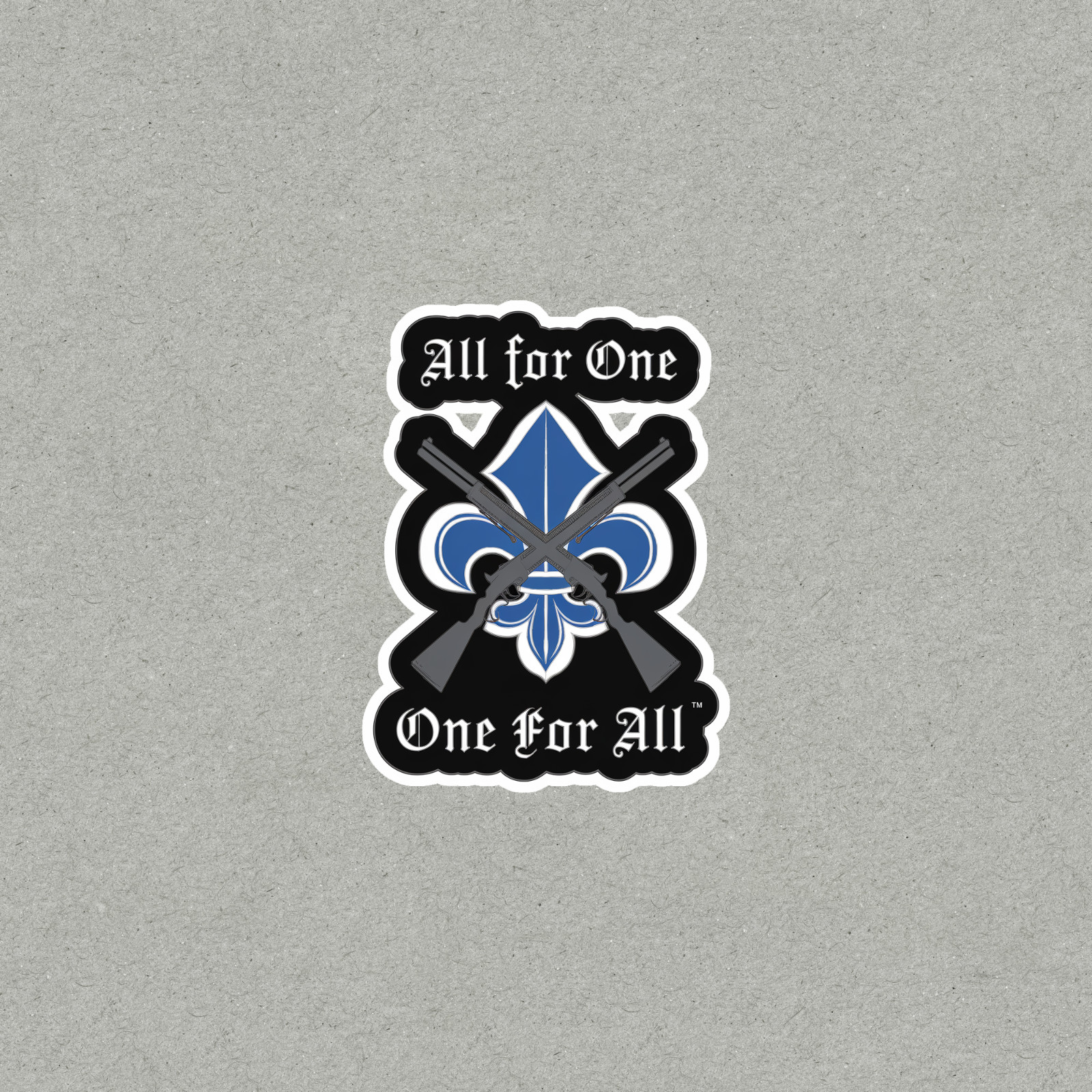 All for One One for All Rifle Fleur-de-lis Sticker Decal Car Truck Laptop #3629