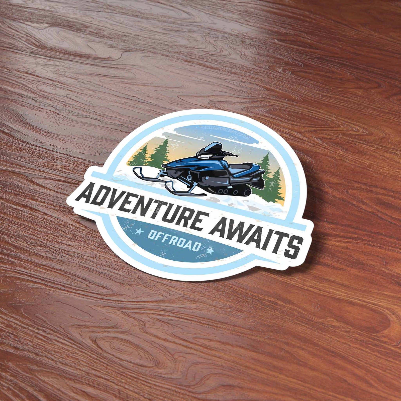 Adventure Awaits Snowmobile Sticker