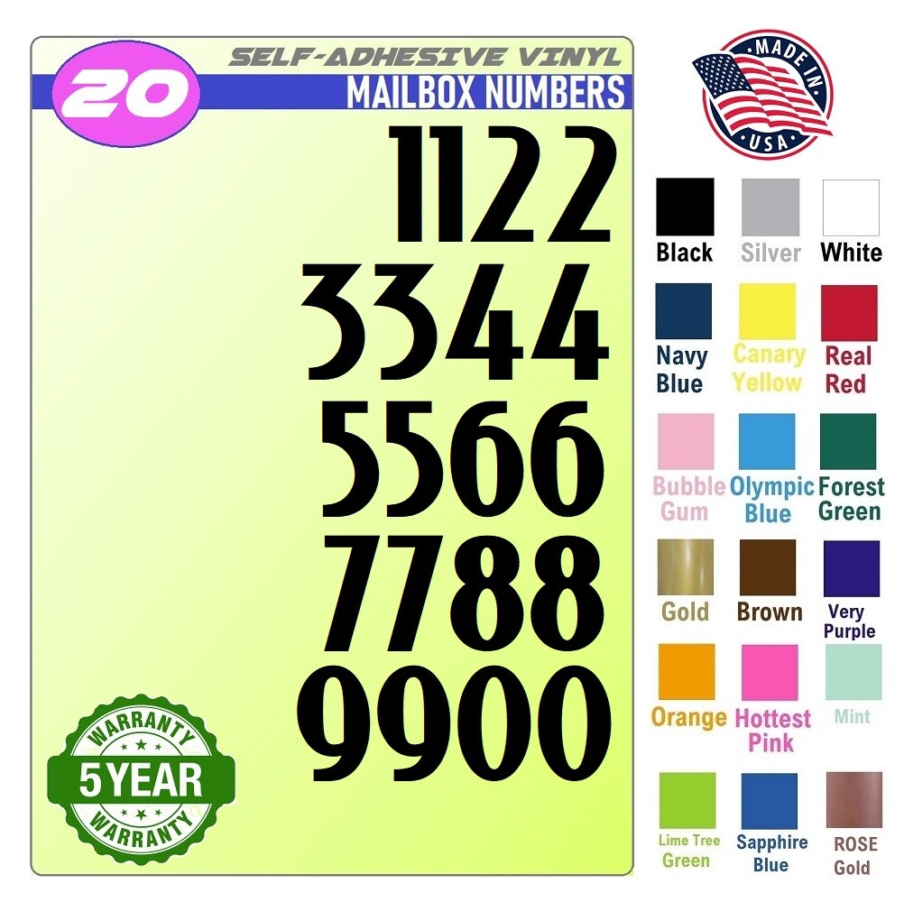 20 Mailbox,Car, Doors, Toolbox,Lockers,Window, Decal BOLD NUMBERS – STONY ISLAND