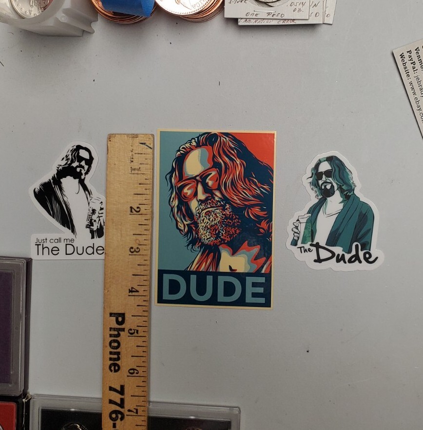 Big Lebowski The Dude STICKERS (5) VARIETY PACK **WORLDWIDE 🌐 SHIPPING**