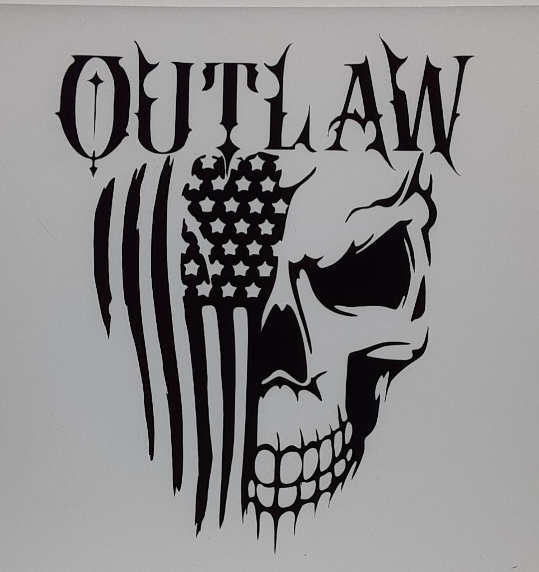 Outlaw Decal 5×4, Color Choice, Car, Home, Crafting