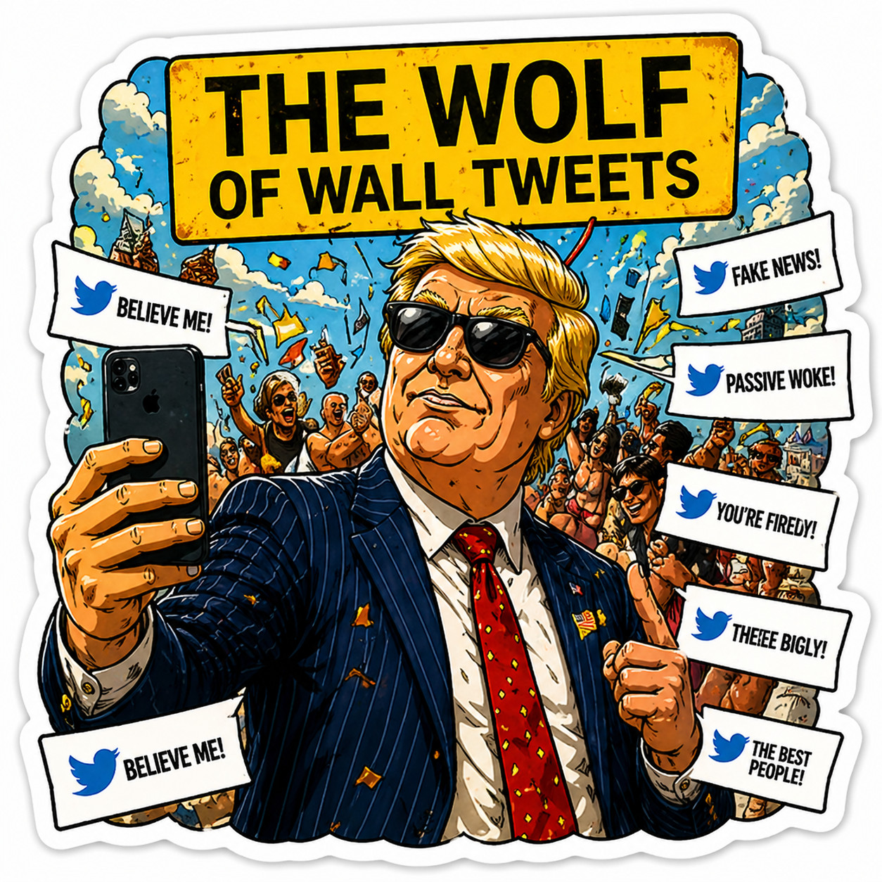 Funny Political Meme Sticker Pack (11 Designs) – Glossy 2” Stickers – Dark Humor