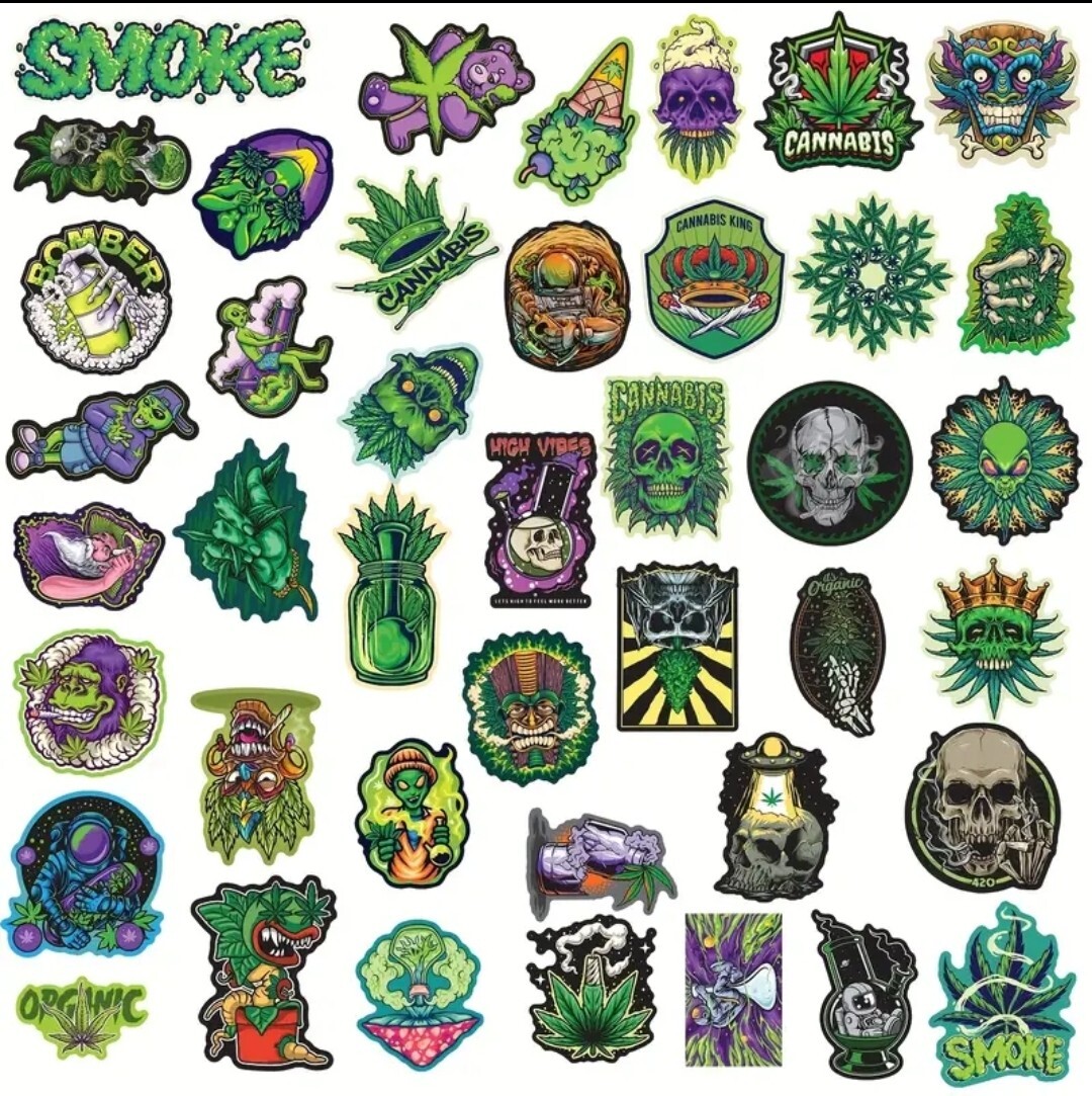 20 PCS Pot Leaves Canna Weed Stickers 2 BRAND NEW