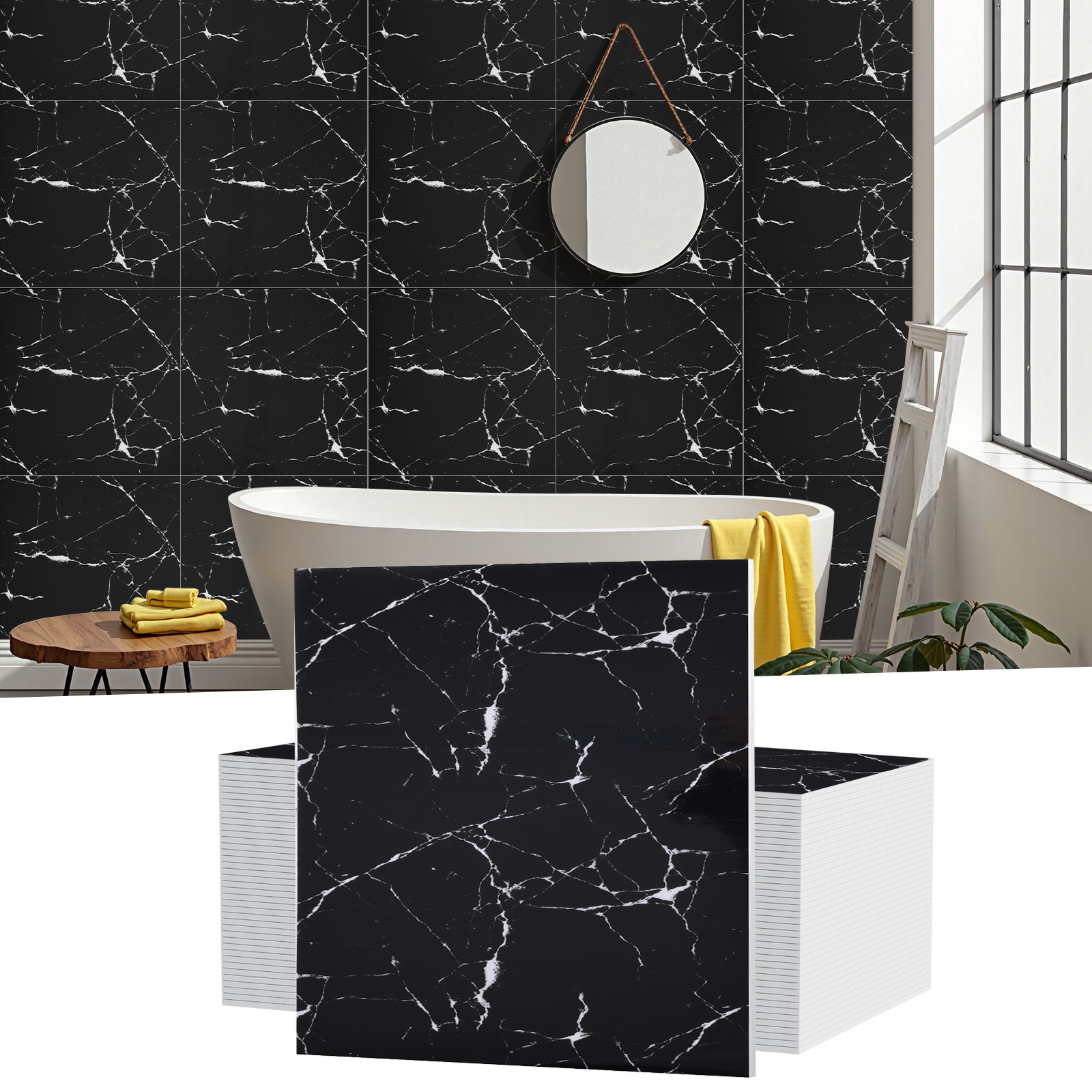 40PCS Marble Peel and Stick Wall Panels Waterproof Self Adhesive for Home Decor