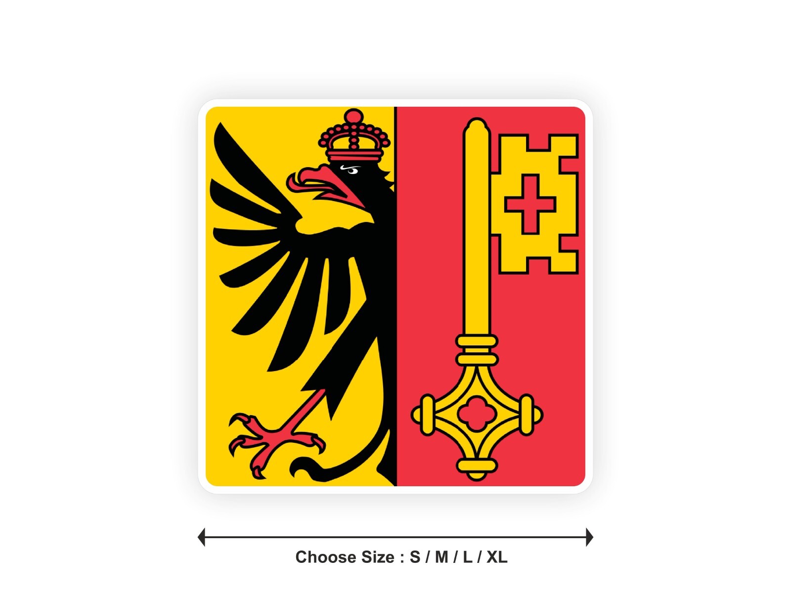 Sticker flag SWITZERLAND GENEVA GENEVE swiss 2,7′′(S) -7,8′′(XL) decal
