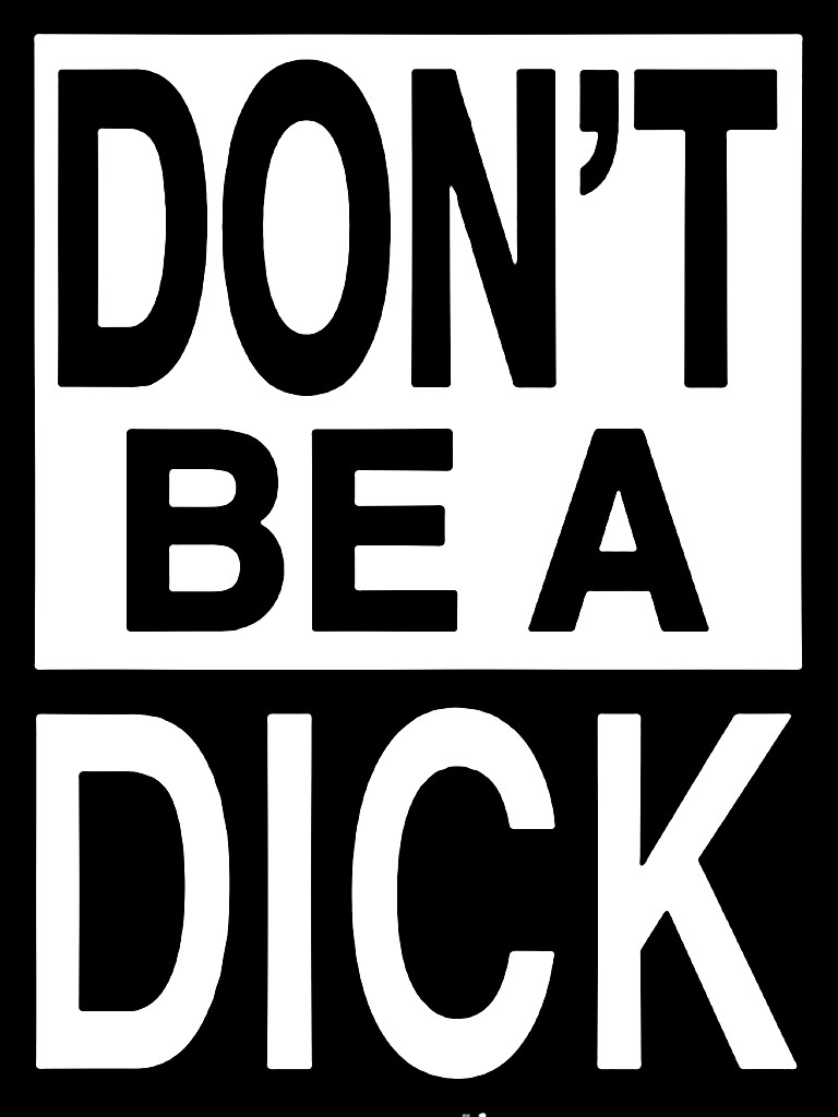 DON'T BE A DICK Decal Sticker Car Window Laptop Rock n Roll Hippie Biker Yeti