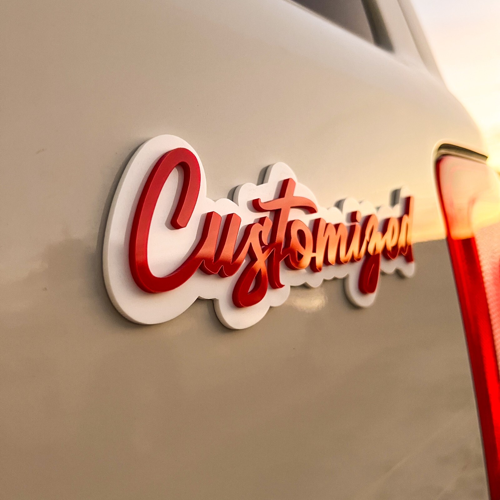 Customized Car Acrylic Emblem Badge MULTI COLOR Customized Text Names