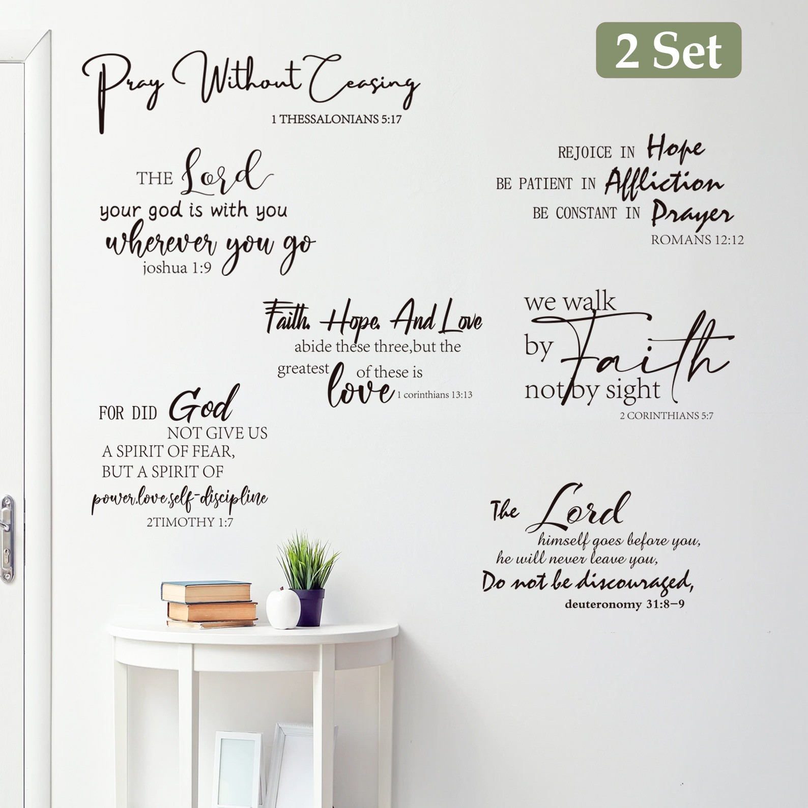 4PCS Inspirational Quote Vinyl Wall Stickers Removable Decal Home Bedroom Decor