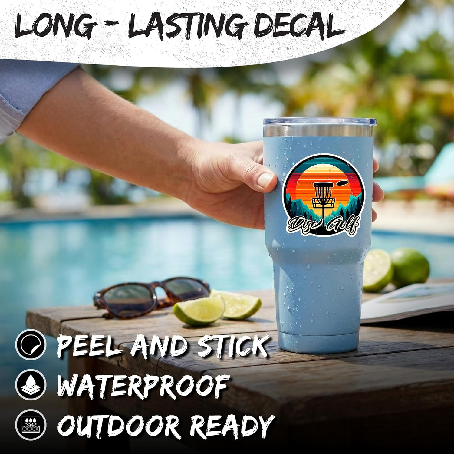 Disc Golf Sport Sticker 4 Inch Frisbee Putter Driver Basket Course – Waterproof